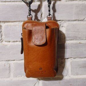 Wild West Genuine Leather Small Belt Bag Long Adjustable Strap Multiple Pockets